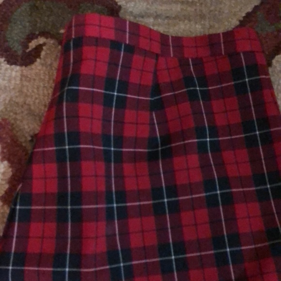 Vtg 90s JONES NY Size 14 Tartan Plaid Stretchy Flat Front HighWaist Snap-Close - Picture 15 of 16